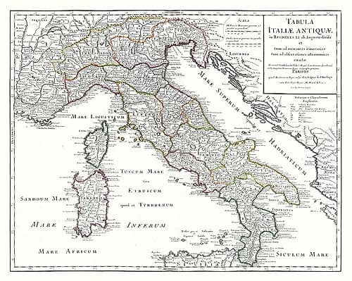 Ancient Italy - De Lisle 1731 Renaissance Print