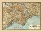 Salerno Amalfi Italy - Baedeker 1880 Art Print