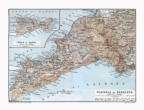Sorrento Capri Italy - Baedeker 1880 Art Print