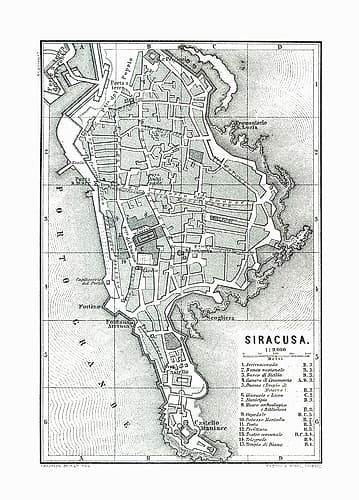 Syracuse Italy - Baedeker 1880 Art Print