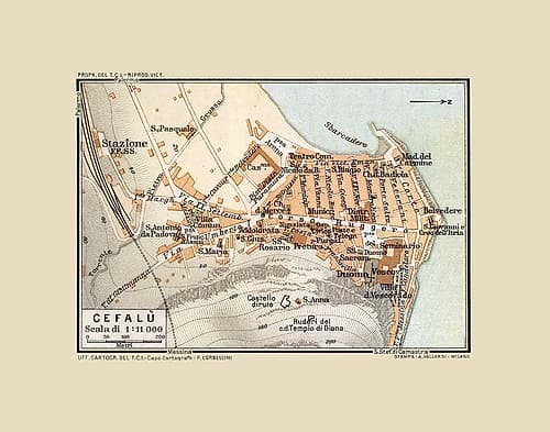 Cefalu Sicily Italy - Baedeker 1880 Art Print