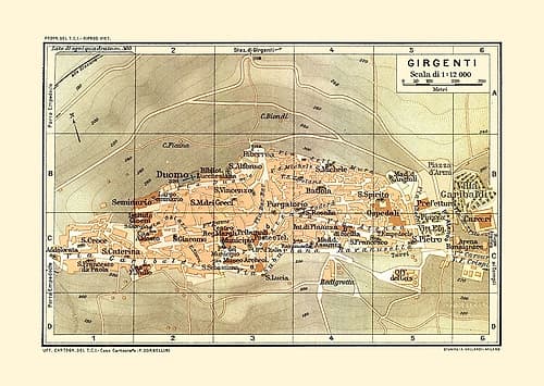 Girgenti Italy - Baedeker 1880 Art Print