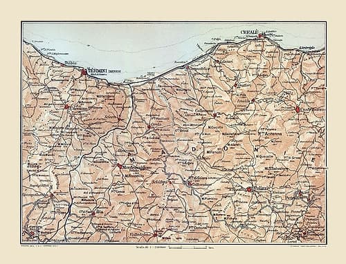 Madonie Region Sicily Italy - Baedeker 1880 Art Print