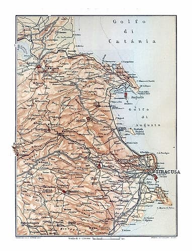 Syracuse Region Sicily Italy - Baedeker 1880 Art Print
