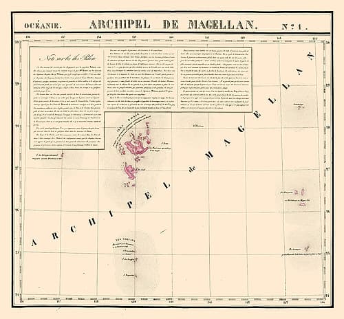 Archipel de Magellan Japan - Vandermaelen 1827 Vintage Print