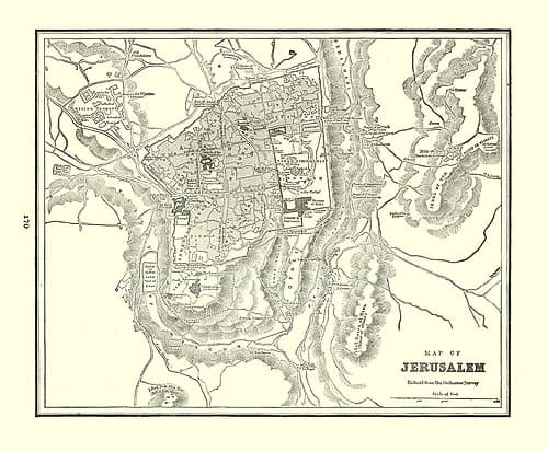 Jerusalem Israel - Rathbun 1893 Vintage Print