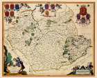 Leicestershire County England - Blaeu 1646 Art Print