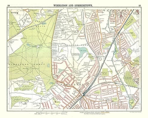 Wimbledon Summerstown London UK - Bartholomew 1921 Vintage Print