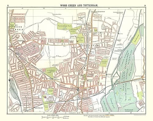 Wood Green Tottenham London UK - Bartholomew 1921 Vintage Print