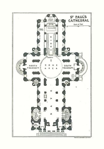 Saint Pauls Cathedral London UK - Bartholomew 1921 Vintage Print