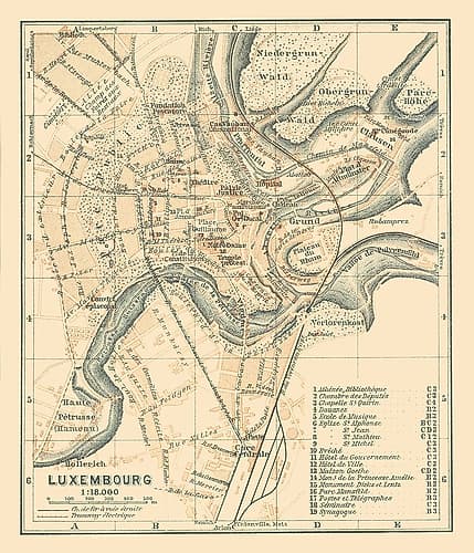 Europe Luxembourg City Luxembourg - Baedeker 1910 Art Print