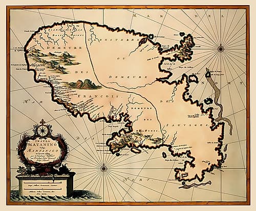 Caribbean Martinique - Visscher 1681 Vintage Print