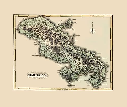 Caribbean Martinique - Lucas 1823 Vintage Print
