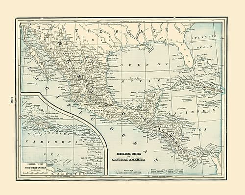 Central America Mexico Cuba - Rathbun 1893 Art Print