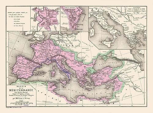Mediterranean Basin Europe - Drioux 1882 Classical Print