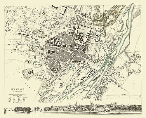 Munich Germany - Chapman 1837 Vintage Print