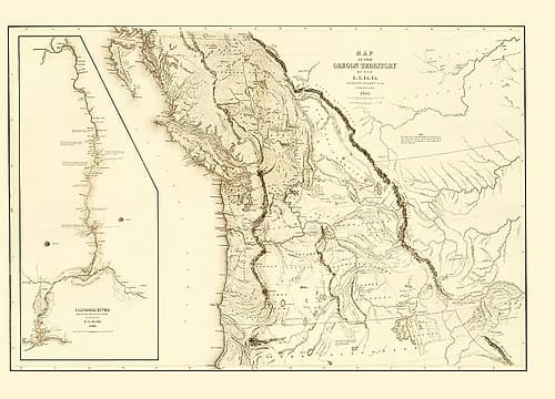 North America Oregon Territory United States Vintage Print