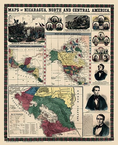 North Central America Nicaragua - Haven 1856 Vintage Print
