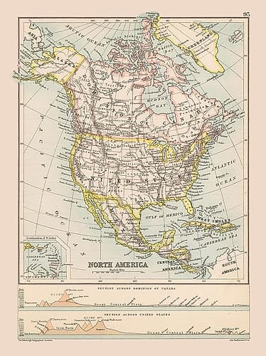 North America United States Mexico Canada Art Print