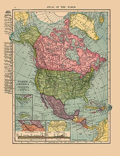 North America United States Mexico Canada Art Print