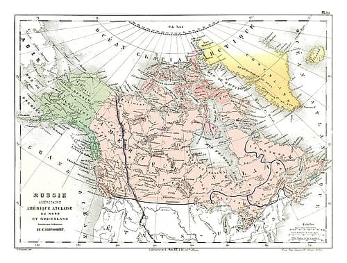 North America - Cortambert 1880 Vintage Print