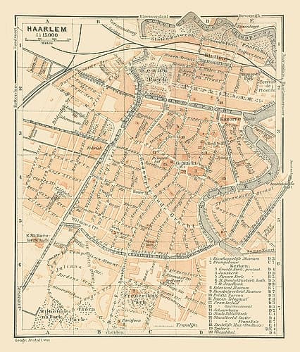 Europe Haarlem Netherlands - Baedeker 1910 Art Print