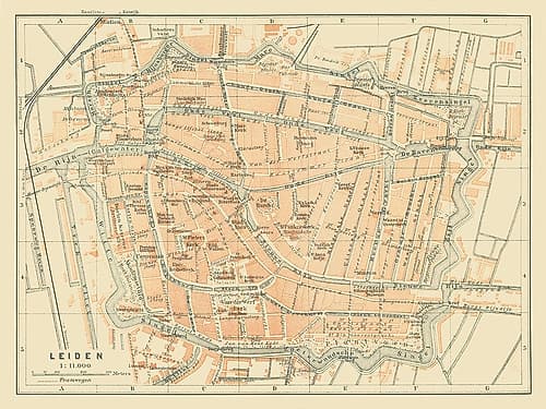 Europe Leiden Netherlands - Baedeker 1910 Art Print