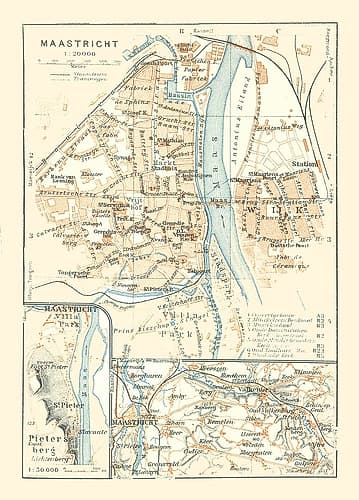 Europe Maastricht Netherlands - Baedeker 1910 Art Print