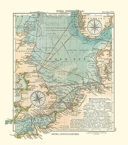 Europe North Sea - Perthes 1914 Art Print