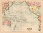 Oceania Pacific Ocean - Black 1867 Art Print