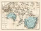 Oceania Physical Political - Drioux 1882 Art Print