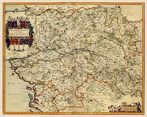 Orleans Region France - Blaeu 1662 Vintage Print