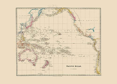 Pacific Ocean - Arrowsmith 1844 Art Print