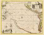 Pacific Ocean Chart - Jansson 1650 Art Print