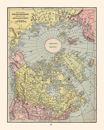 Polar Regions Arctic Discoveries - Cram 1888 Art Print