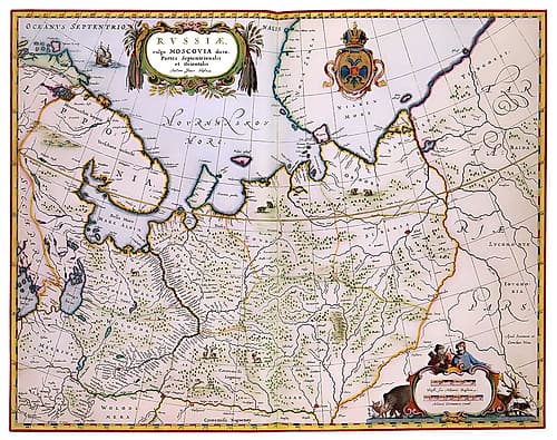 Moscovia Russia - Blaeu 1638 Art Print