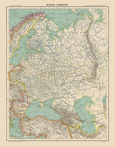 Europe Russia - Schrader 1908 Art Print