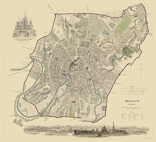 Moscow Russia Europe - Baldwin 1836 Art Print