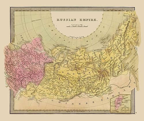 Russian Empire Europe Asia Russia - Greenleaf 1848 Art Print