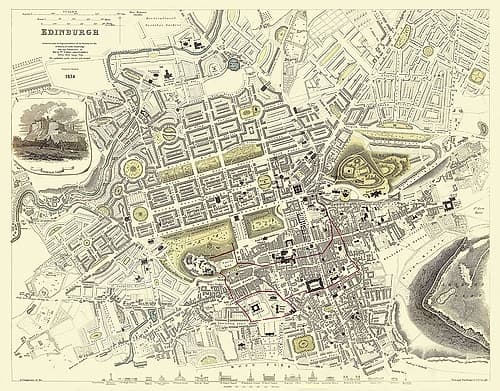 Edinburgh Scotland Great Britain - Chapman 1834 Vintage Print