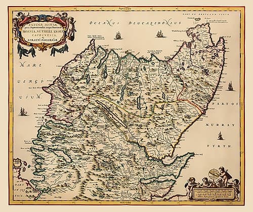 North Great Britain Scotland - Blaeu 1654 Vintage Print