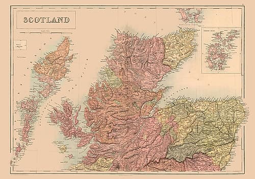 South Scotland - Black 1867 Art Print
