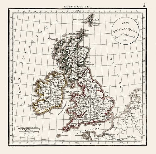 British Isles England - Delamarche 1824 Art Print