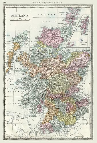 Scotland - Rand McNally 1894 Art Print