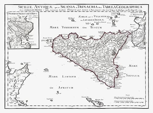 Europe Ancient Sicily Italy - De Lisle 1731 Classical Print