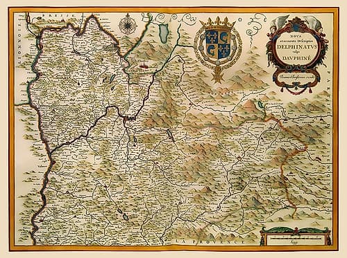 Southeastern Wine Region France - Jansson 1638 Vintage Print