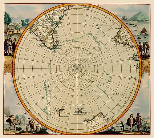 South Polar Region - Jansson 1670 Art Print