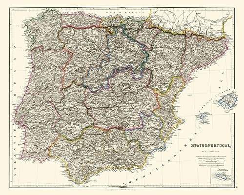 Spain Portugal - Arrowsmith 1832 Art Print