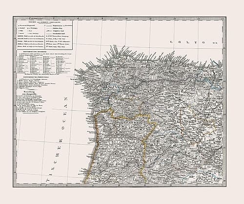 Spain Portugal - Perthes 1865 Art Print