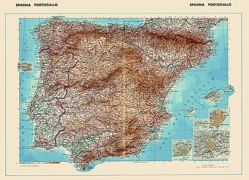 Spain Portugal - Di Agostini 1952 Art Print